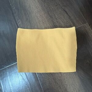 Yellow Ribbed Women's Tube Top